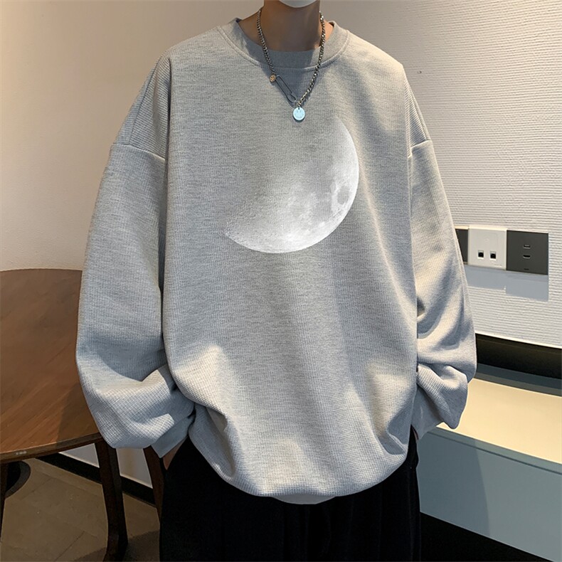 5XL华夫格卫衣男大码胖子圆领长袖t恤HW76426-P30,男装T恤,电商A040