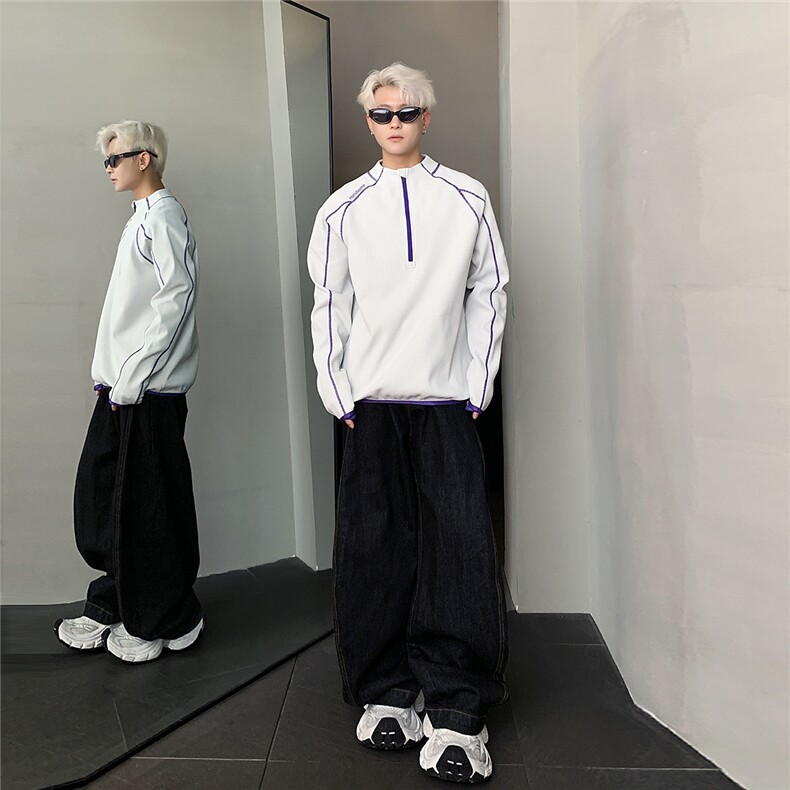 半拉链polo衫男款秋季山系户外徒步登山服骑行运动长袖T恤,男装Polo衫,电商C307