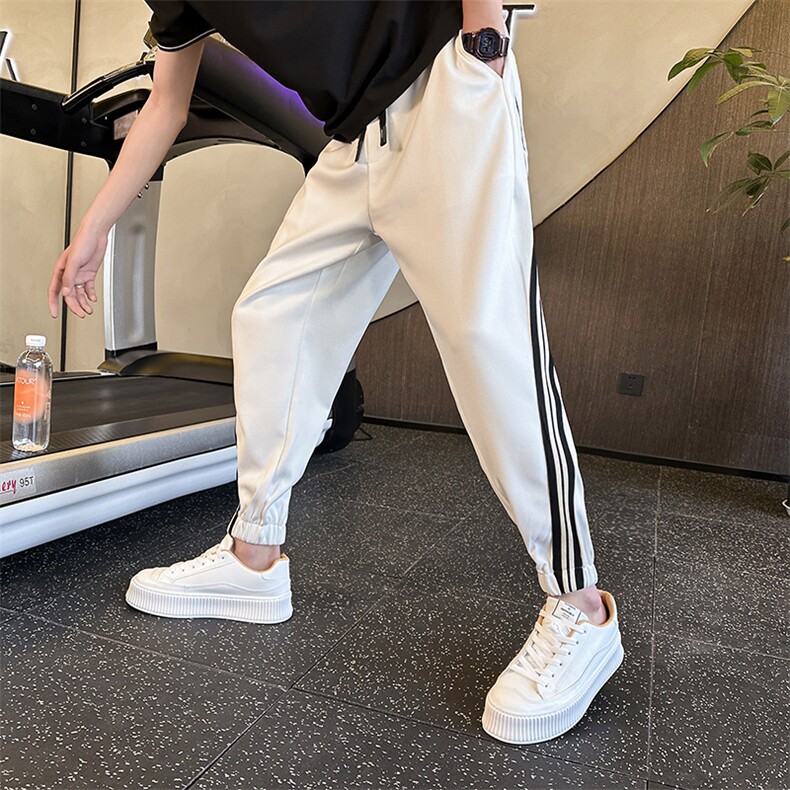 束脚裤长裤青年春秋潮牌男装痞帅炸街修身运动休闲裤CK19P75控99，男装休闲裤，电商B413