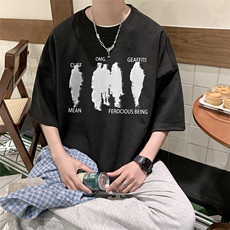 T2352特P25控39夏季高品质麂皮绒印花T恤，男装T恤，电商B205