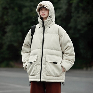 冬上新加棉简约棉服潮中性风连帽棉衣外套男女 8333-P115控价158图片