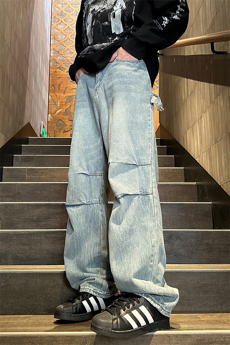 2024秋季新款内景大码美式伞兵牛仔裤M-5XGK24525-P60,男装牛仔裤,电商A022