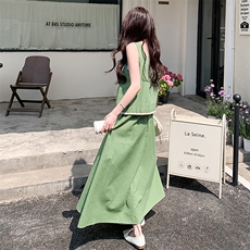 现货绿色条纹两件套2C206-L273-P135-K188，女装套装/套裙，2C206