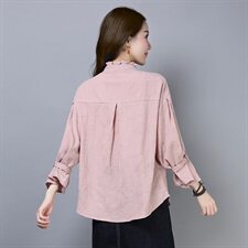 蕾丝衫/雪纺衫2021年春季圆领长袖纯色修身显瘦百搭潮流简约个性，女装蕾丝衫/雪纺衫，独衣靓