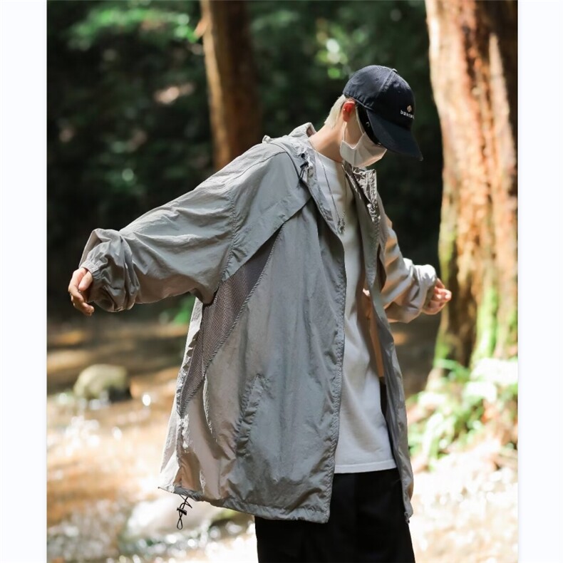 防晒衣男士长袖薄款宽松百搭连帽户外2024新款ins外套W5811-P41,男装防晒衣,星座412-2