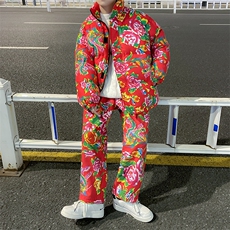 Y99新中式保暖防寒棉服外套棉衣加厚男女表演出团队服喜庆搞怪服，男装棉衣，星座115A(原星座507）