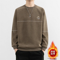 加绒毛衣男秋冬高品质男士休闲圆领大码针织一体绒毛衣6623-P56，男装针织衫/毛衣，星座310B-3