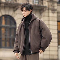 设计分割羽绒服夹克男2025冬装连帽羽绒外套拉链8123-P415控798，男装夹克，电商A355（原A415）