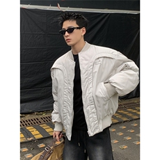 冬季美式解构弧形飞行员棉服机车夹克男加厚棒球服棉衣MY6011，男装夹克，星座208-5
