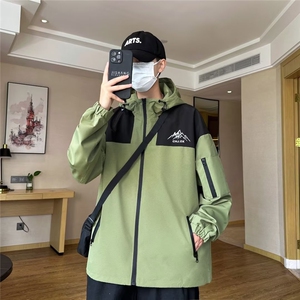 痞帅冲锋衣夹克外套男美式潮牌港风宽松连帽工装服DJ088-P65图片