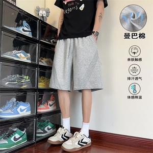 特批P30无差价夏季拼接曼巴棉高克重休闲潮流大码五分裤男DK5849图片