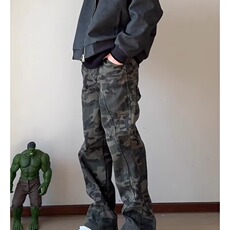 美式高街复古迷彩工装牛仔裤男加绒加厚513ACK2654常规42加绒52，男装牛仔裤，星座513A