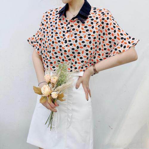 设计感荷叶袖百搭显瘦小衫，女装，七彩名