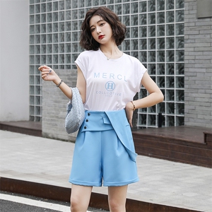 2021夏季新款时尚潮流街头休闲套装 显瘦百搭气质女神范儿两件套图片
