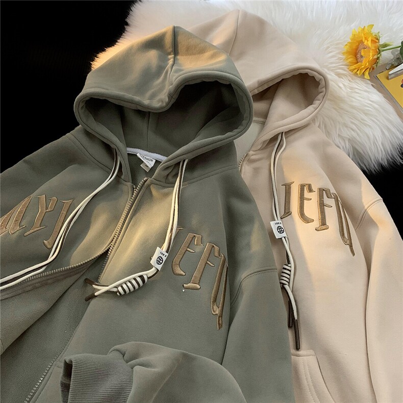 主推款2025春季重磅刺绣开衫连帽卫衣美式拉链外套JF82-P70控98，男装卫衣，电商A422-1