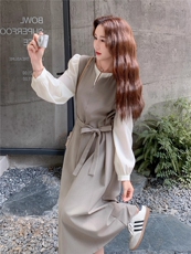 撞色假两件衬衫连衣裙女秋季，女装连衣裙，慧峰