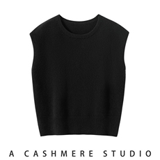 2025年秋季双股圆领马甲时尚通勤休闲，女装马甲，朝思纯山羊绒