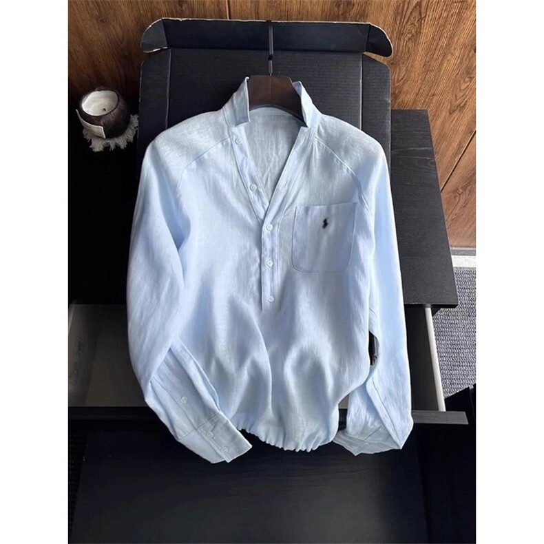 【现货】小马刺绣亚麻衬衫男夏抽绳收腰上衣防晒CS08016特P40，男装防晒衣，星座1004（原星座815-3）