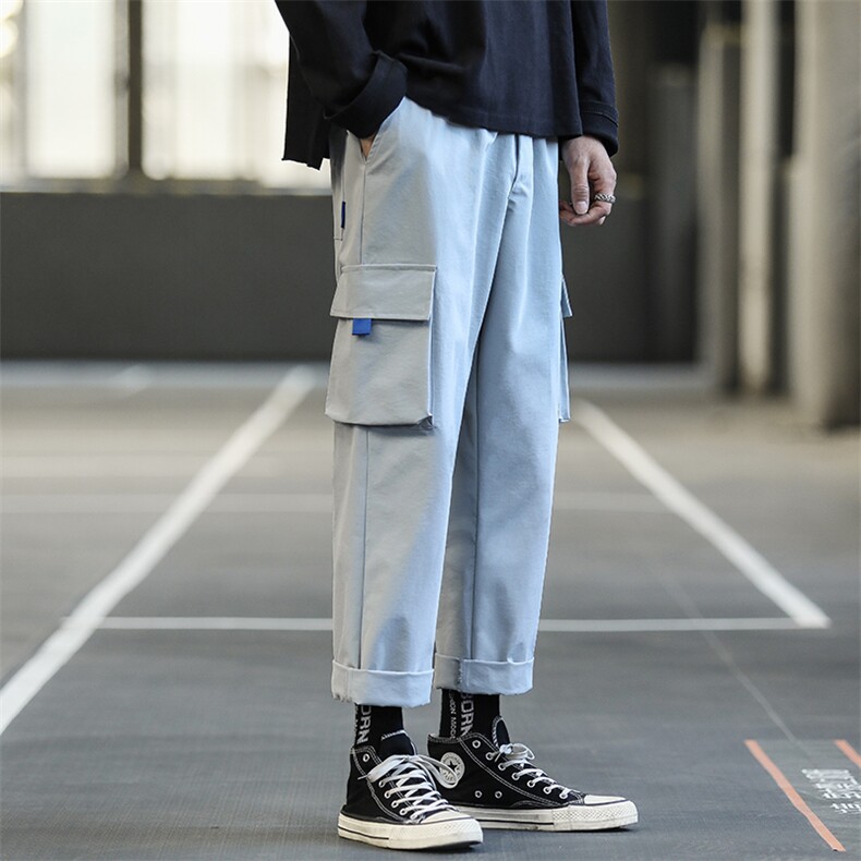 加绒2021九分裤潮流百搭运动休闲工装裤5106-P30加绒批35,男装休闲裤,星座718-1