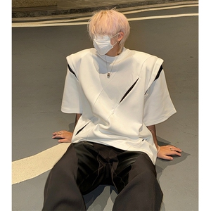 260克重 垫肩短袖男 美式高街重磅男士T恤 A210A-TX03-P48图片