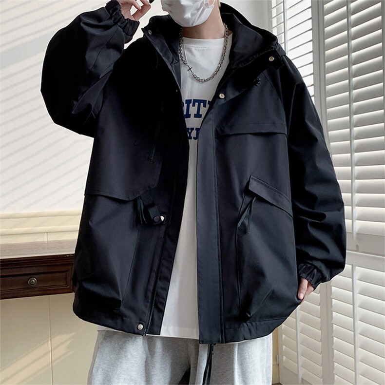 现货5W件冬季三防美式boxy解构连帽雪山冲锋衣棉衣男女棉服厚外套,男装夹克,电商A443