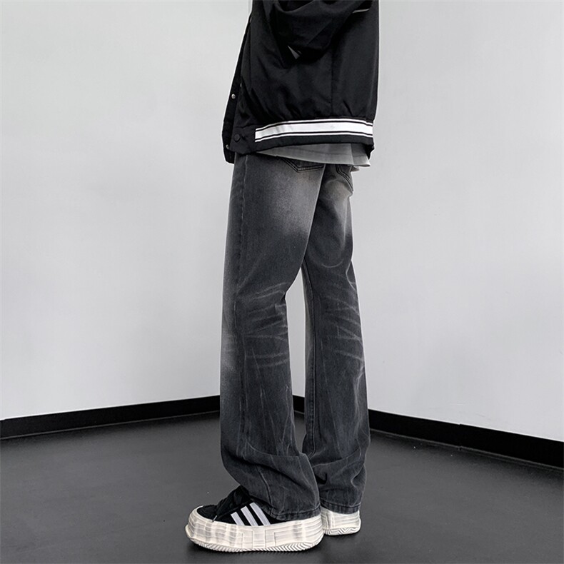 美式高街vibe重工艺做旧水洗hiphop直筒牛仔裤货号K2323P55,男装牛仔裤,电商A063