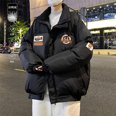 港风冬季新款立领白鸭绒羽绒服男潮宽松印花YR6212P195控258，男装羽绒服，电商A268A