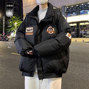港风 冬季新款立领白鸭绒羽绒服男潮宽松印花 YR6212 P195控258图片