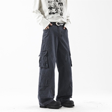 B221美式ins暗黑高品质多口袋休闲工装裤子LK24371-P70控98，男装休闲裤，电商B221