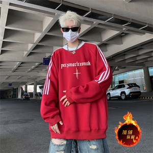 抖音得物供货 提供视频 秋冬重磅美式宽松织带圆领卫衣0338图片
