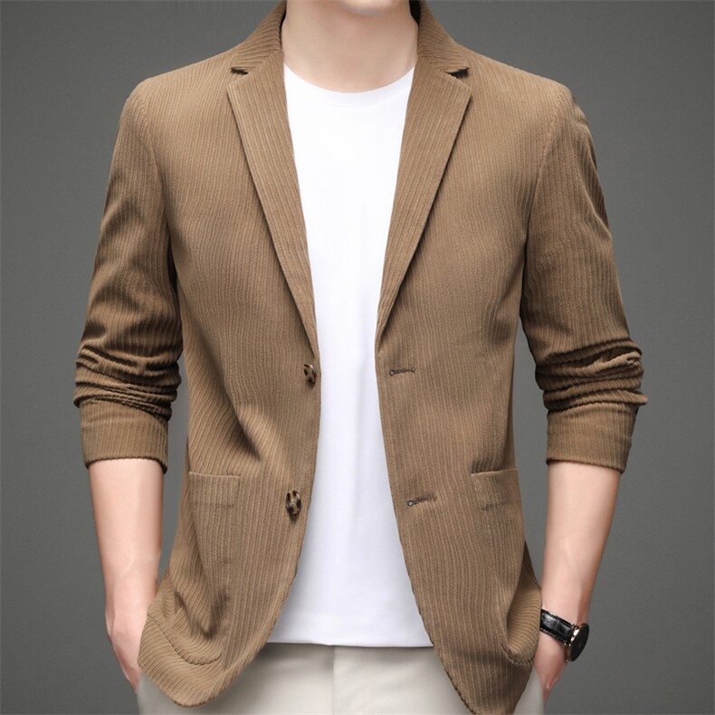 2023秋季新款男士西服纯棉中年商务休闲男装纯色西装上衣外套,男装西服,电商B212（原钱塘6029）