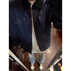春季美式复古翻领夹克男女机能风外套宽松休闲潮流情侣，男装夹克，四季星座505