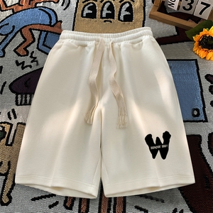 24新款 夏季休闲宽松直筒W印花华夫格短裤 HK105-p25控38图片
