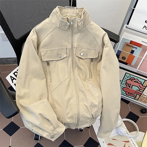 美式重磅帆布短款冬季保暖男加绒夹克外套棉服M0278-P188图片