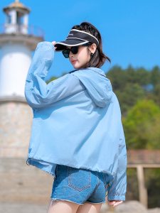 连帽防晒衣女夏2025新款时尚百搭宽松休闲轻薄透气防晒服开衫外套图片