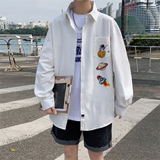 春季长袖衬衫男宽松港风衬衣男外套男CSCS277-P35，男装衬衫，电商B371