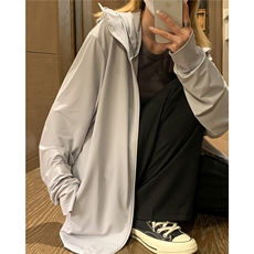 清凉一夏胖mm冰丝大码防晒服外套垂感透气百搭宽松连帽夹克女，女装防晒衣，星座202-3