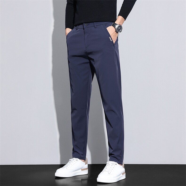 秋季弹力款锦纶男士休闲裤青年弹力西裤K821厚-P40四季款长期做，男装西裤，星座224-1