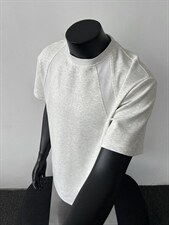 抖音得物高品质二开270G重磅美式高街曼巴棉螺纹拼接短袖T恤，男装T恤，电商A486