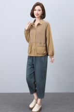 时尚休闲女装套装宽松显瘦长袖外套+牛仔裤两件套舒适百搭日常穿搭，女装套装/套裙，叶笙衣