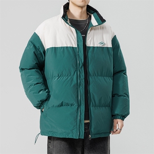 冬季新款宽松面包服美式复古立领棉服男撞色棉衣外套MY9060-P100图片