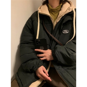 冬装拼接棉衣假两件外套加厚棉服港风棉袄厚1016-1 W55 P108 K145图片