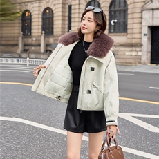 2025年冬季时尚修身可脱卸毛领棉衣棉服女，女装棉衣/棉服，微微衣阁