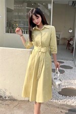 夏季收腰连衣裙，女装连衣裙，吉之红