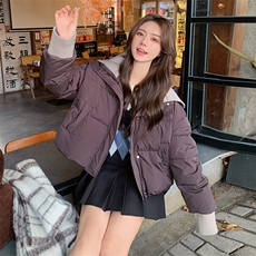 新款现货主推针织领拼接50绒羽绒服9921-P235-K368，女装羽绒服，2C129