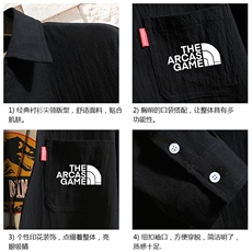 QC58232-P45亚七分袖衬衫男大码五分袖衬衣男短袖砖墙，男装衬衫，电商A040A