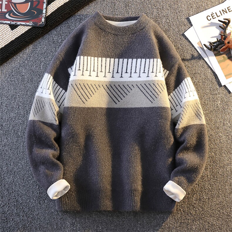 2025【新品】秋冬季圆领毛衣男士针织打底衫潮流-M5137-P35,男装T恤,星座1105