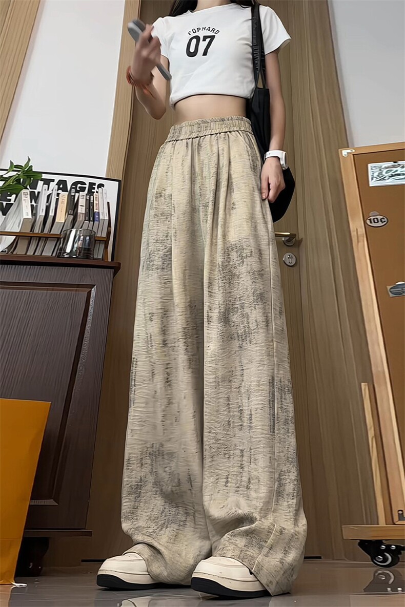 特批P33无差价夏季港风扎染凉感冰丝垂感薄款大码休闲裤男K5618,男装休闲裤,电商A001