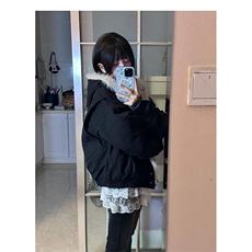 现货高品质美式高街冬季重磅硬挺短款座山雕毛领棉衣男女加厚外套，男装棉衣，电商A443