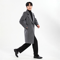 新款男羊毛大衣秋冬保暖简约长款外套品质商务休闲风衣男装，男装毛呢大衣，牧绒家园